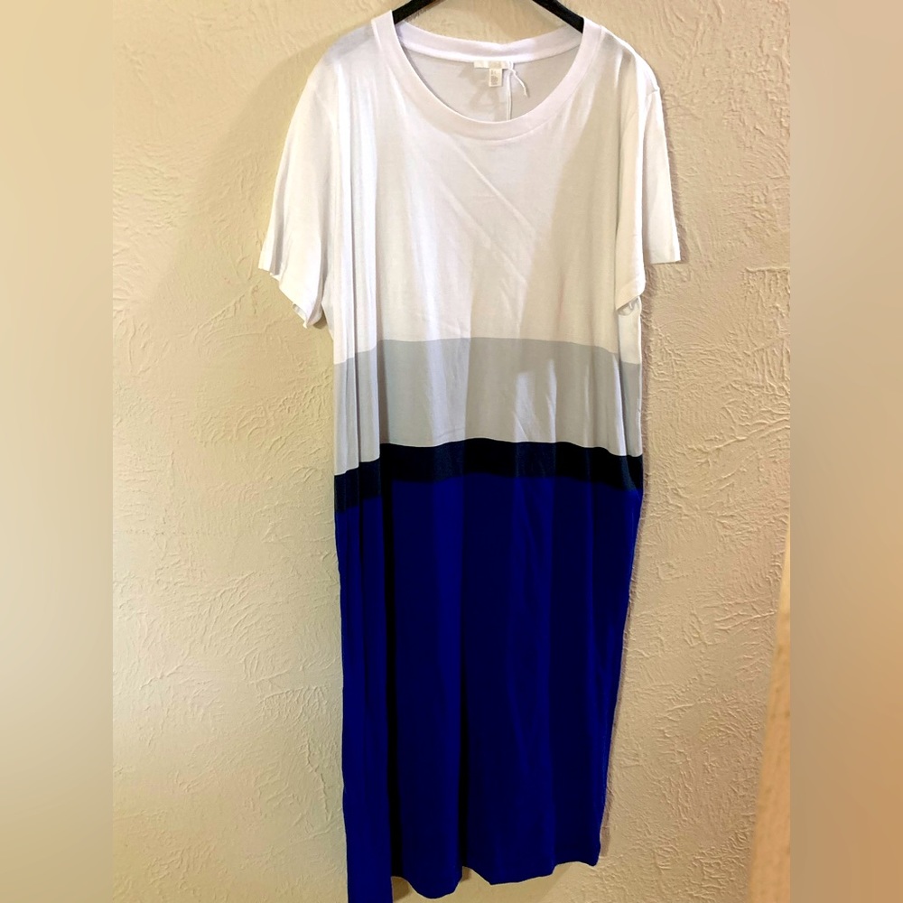 NWT COS Cotton Striped Midi Dress Size L